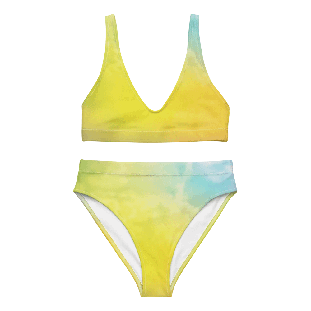 Blur cloud rainbow Design High Waisted Bikini - V9 product image (2)