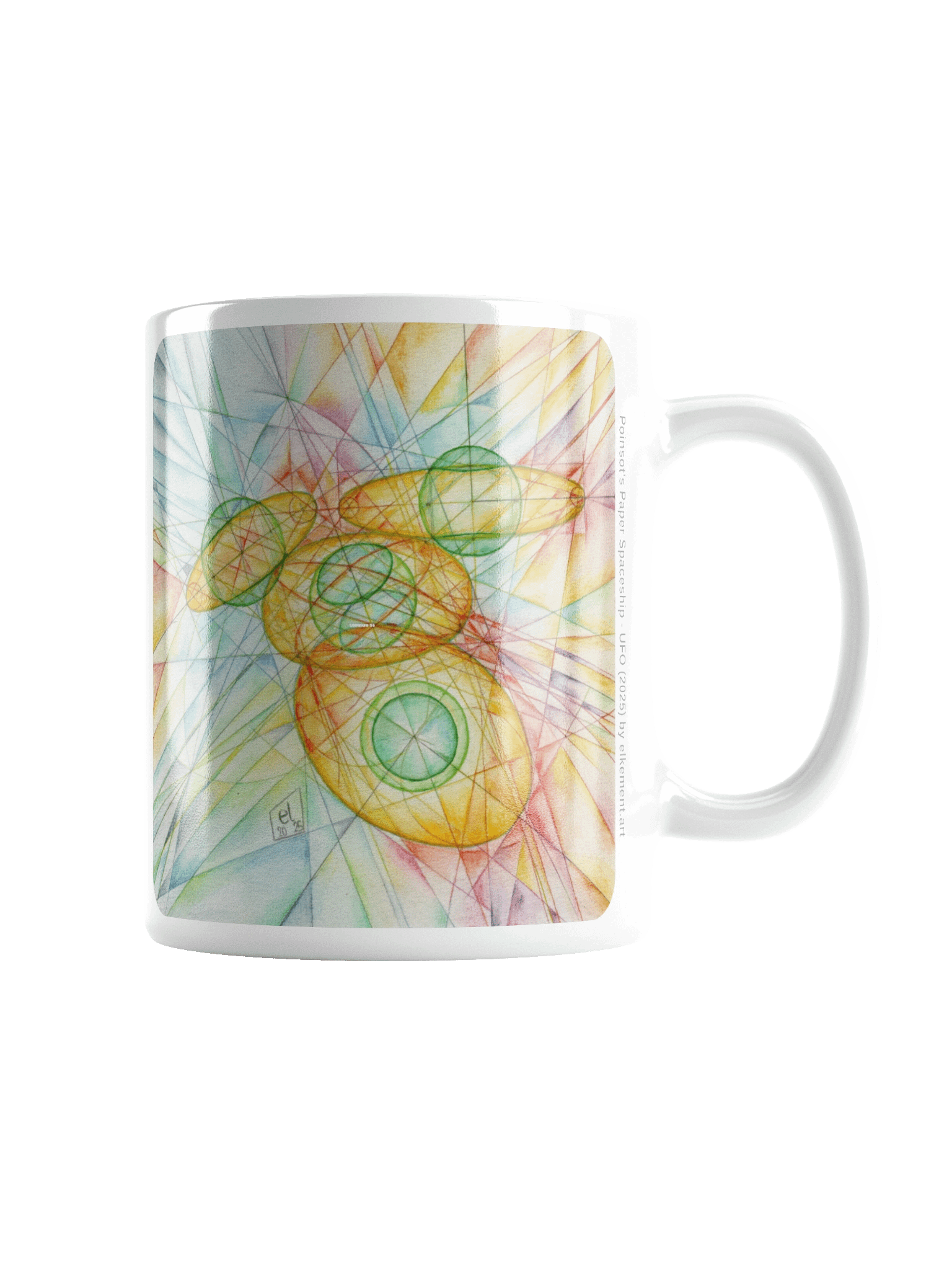 Poinsot's Paper Spaceship 4+1 - Gyroscope Physics Geometric Drawings Mug product image (5)