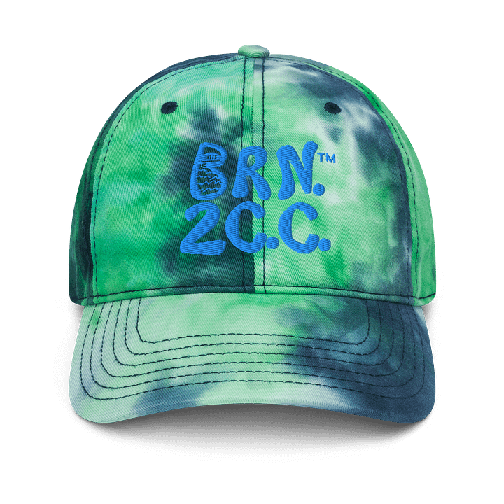 BRN.2C.C.™ | Tie-Dye Dad Hat | Coastal Cap with Groovy Vibes | Adjustable Unisex Cotton Cap | Aqua/Teal 3D Puff Embroidered Logo product image (19)
