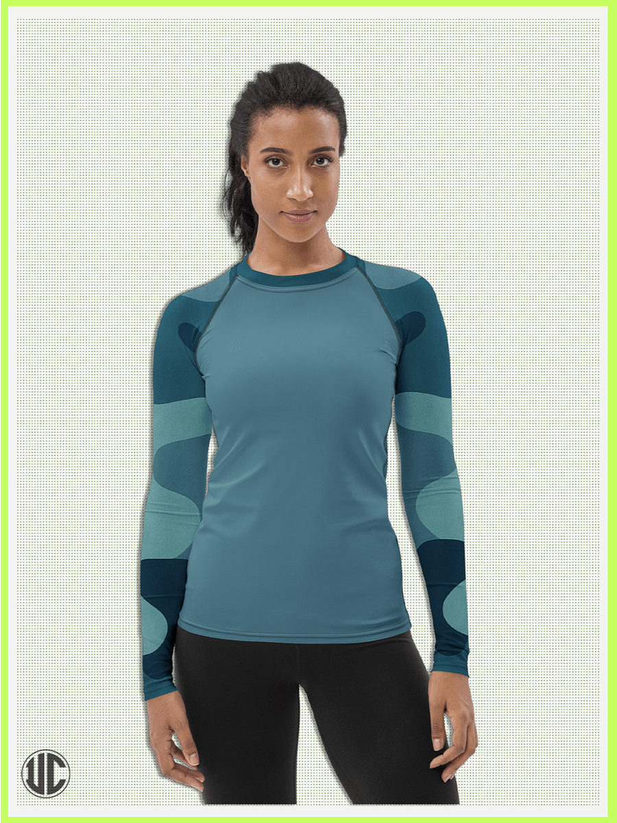 Zahra's Ocean Wave Camo – Women’s Rash Guard product image (1)