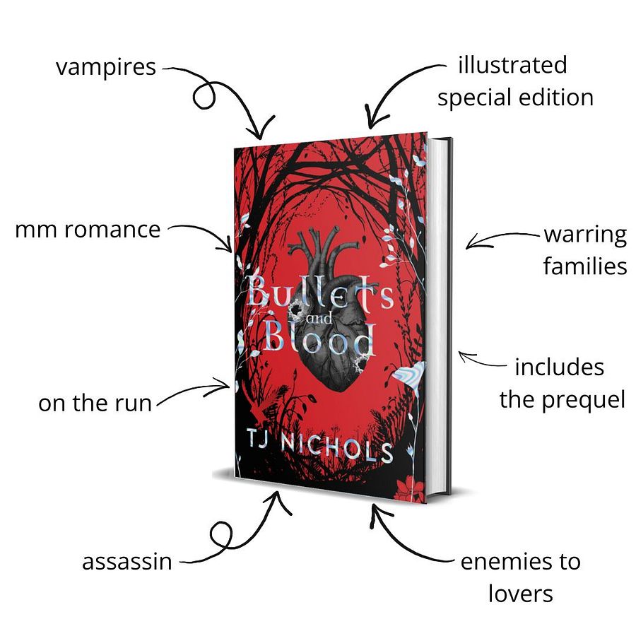 Bullets and Blood illustrated hardback & character art product image (1)