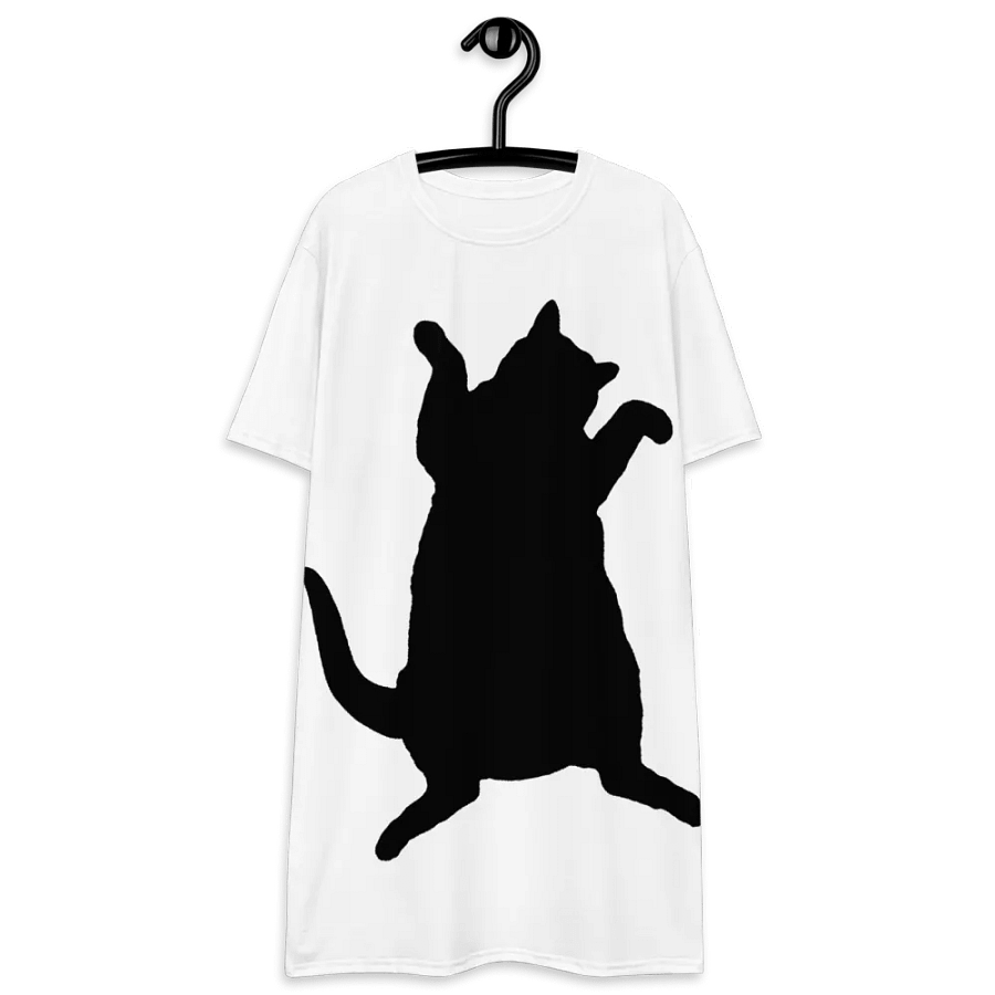 Dancing Demeowcracy Feline Black and White T-Shirt Dress product image (3)