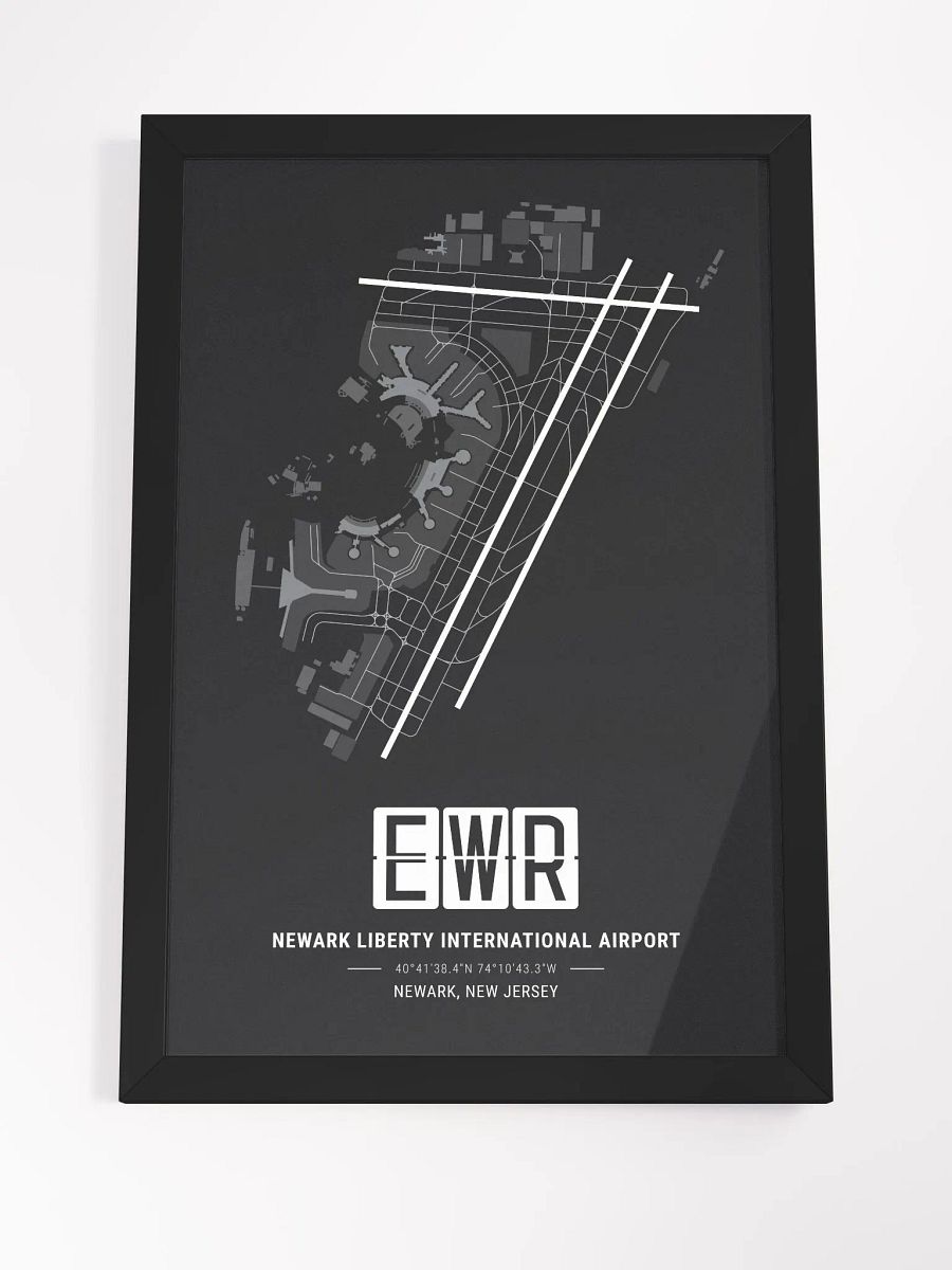 Framed Airport EWR Premium Map On Matt Paper product image (4)