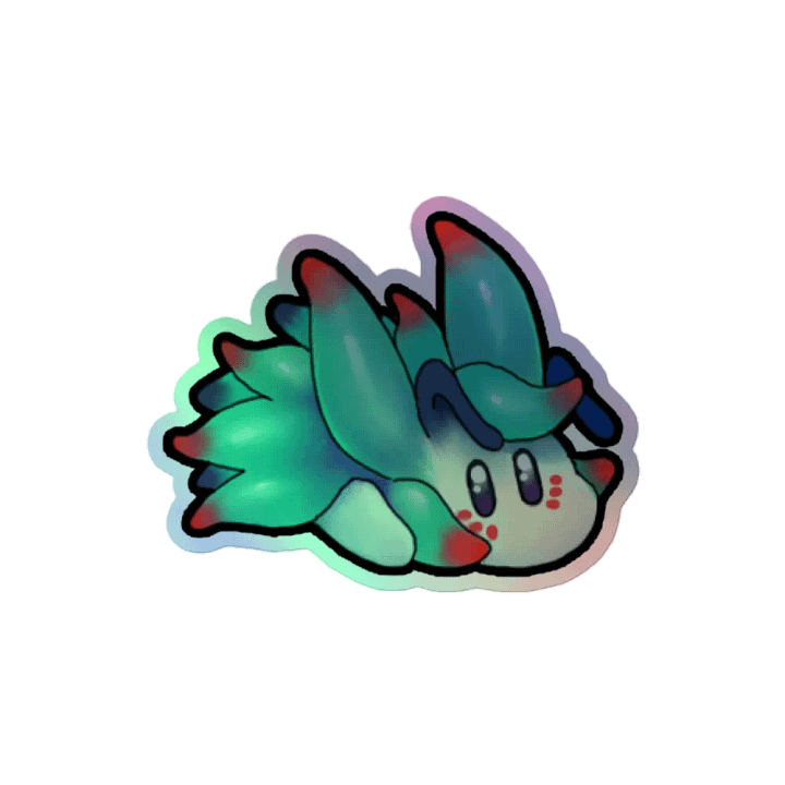 "Cutie Keys" Holographic Sticker - Nudibranch Leaf Sheep Sea Slug product image (2)