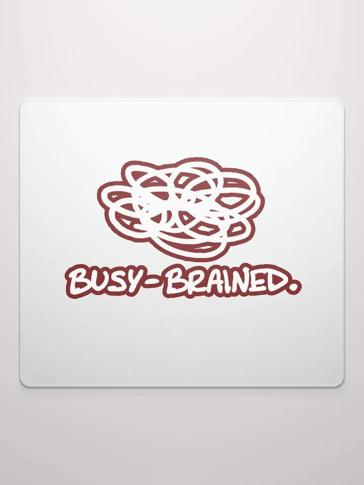BUSY-BRAINED (lined design, #6D1616) mouse pad product image (2)