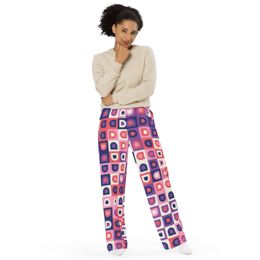 BUIII Retro Geometric: Amethyst Dawn Wide-Leg Pants product image (9)