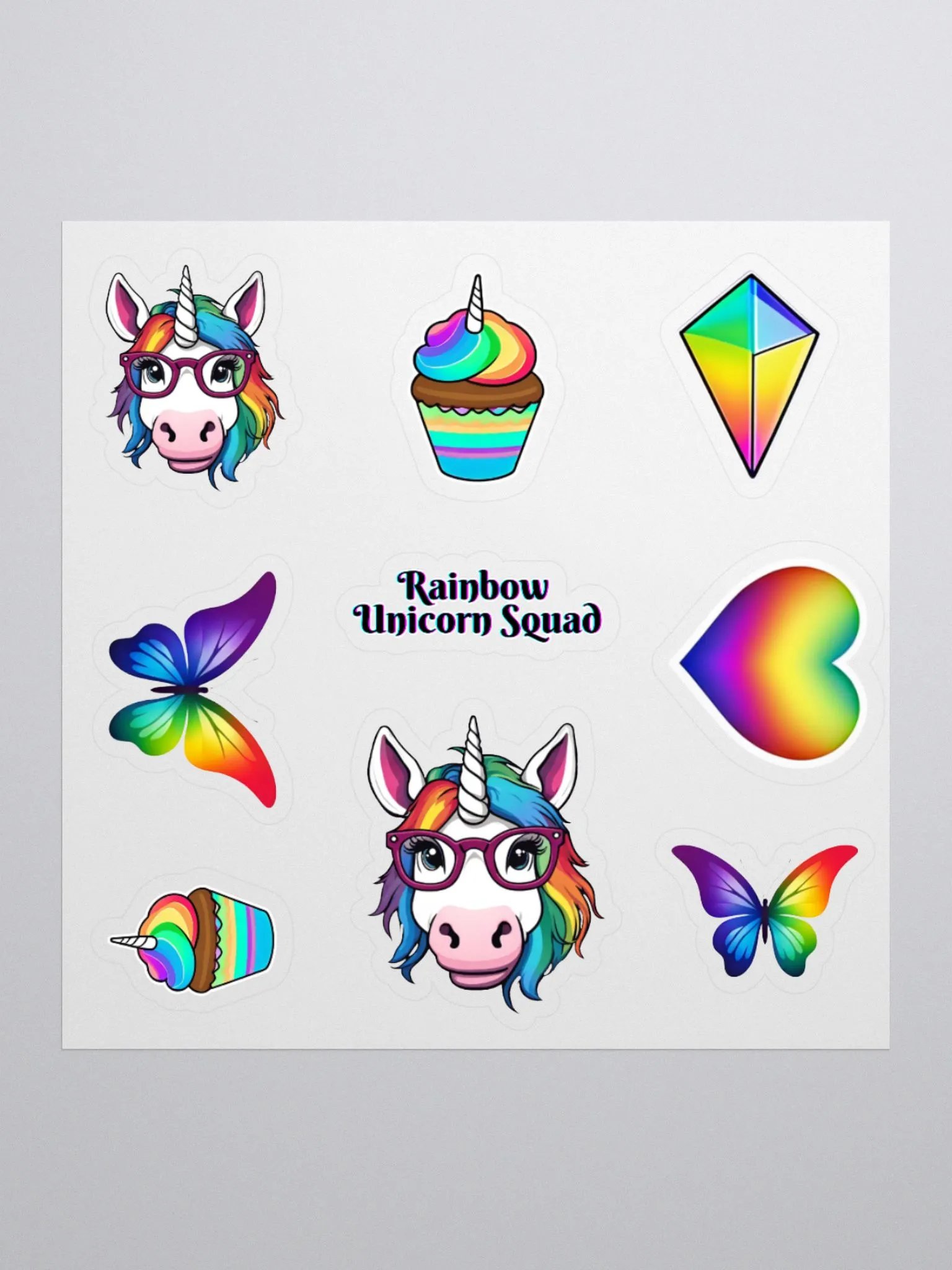 Rainbow Unicorn Stickers Set 1 product image (1)
