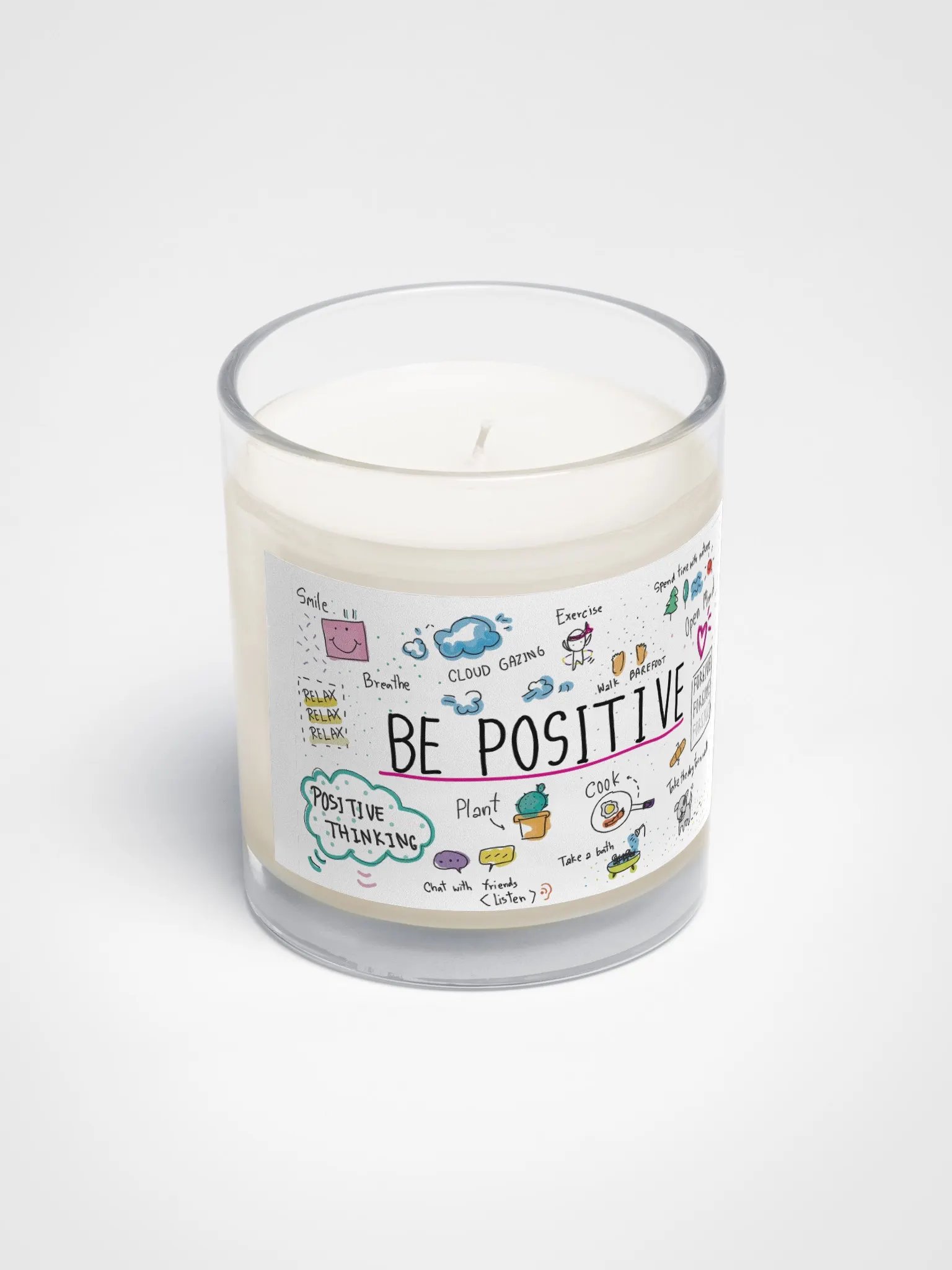 "Be Positive" Illustrated Soy Wax Candle product image (3)