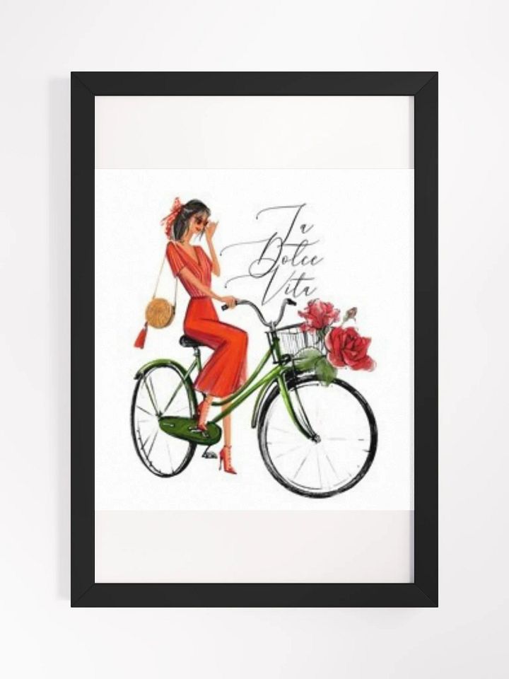 Wall Art Pretty Girl on Bike Framed High-Quality Matte Poster (in) product image (1)