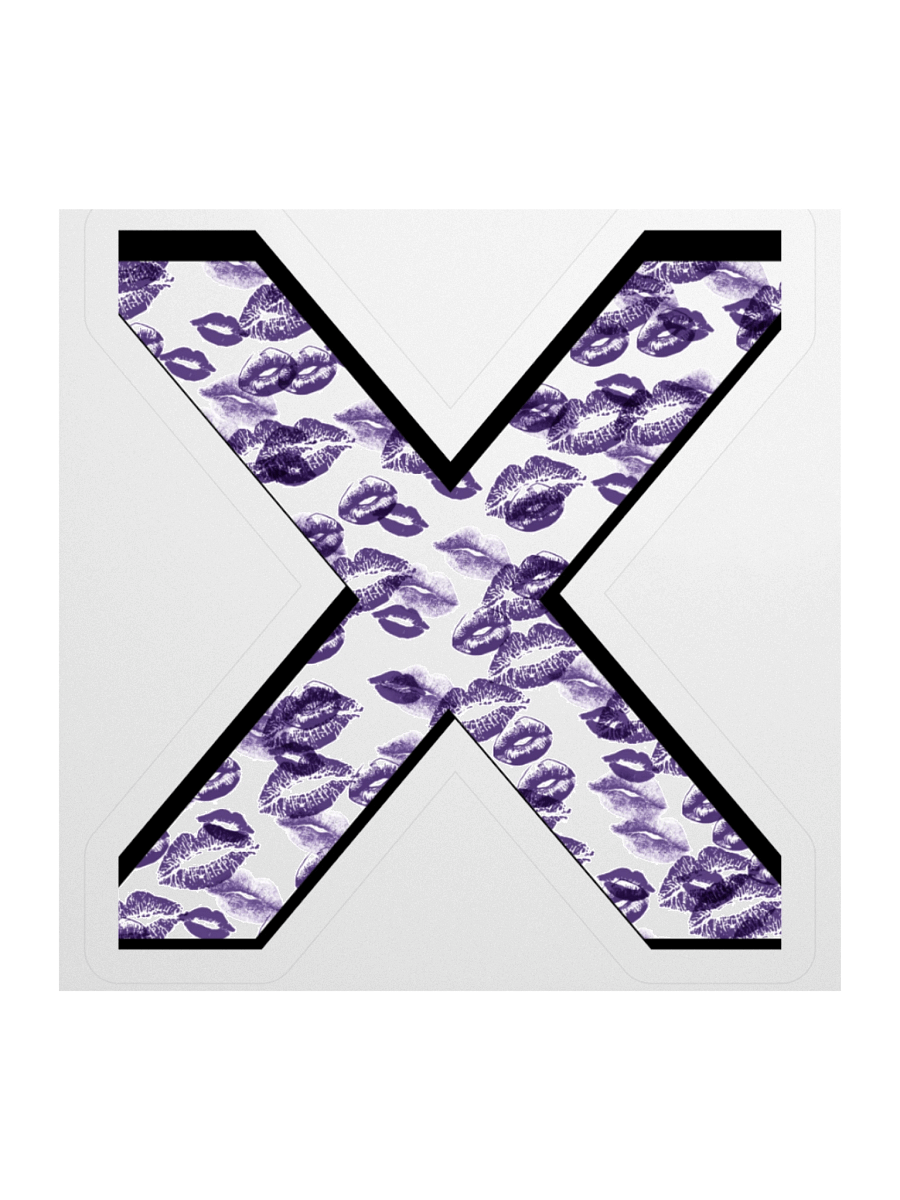 White X Purple Lipstick Kisses | Kiss-cut Sticker product image (1)