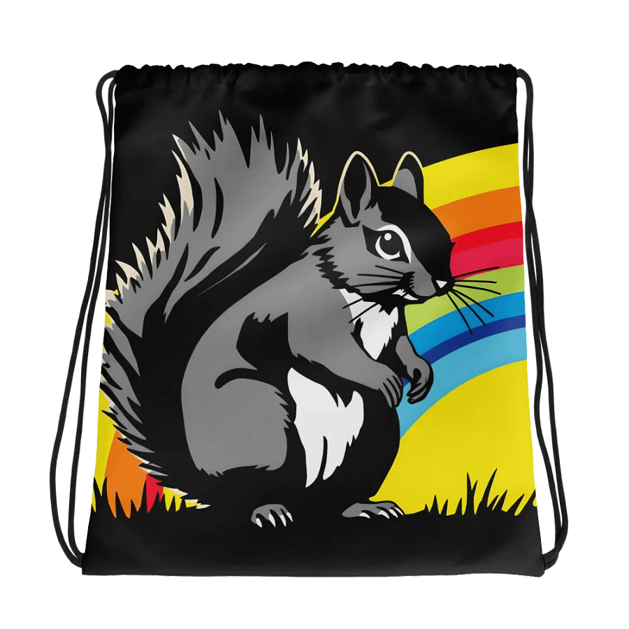 Rainbow Squirrel Drawstring Bag product image (1)