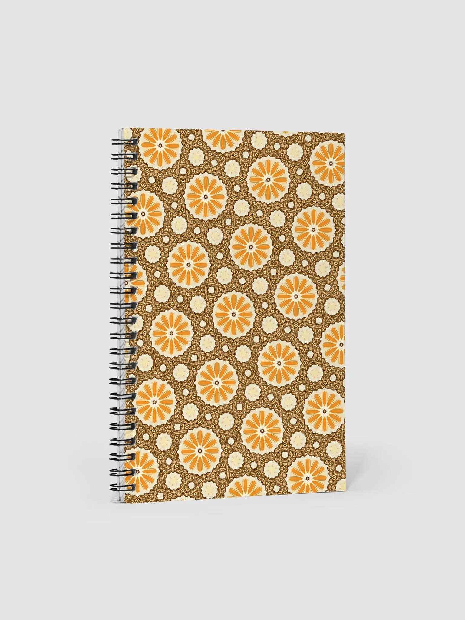 Retro Orange Brown Bullet Journal – Spiral Notebook with Dotted Pages & Creative Planner product image (1)
