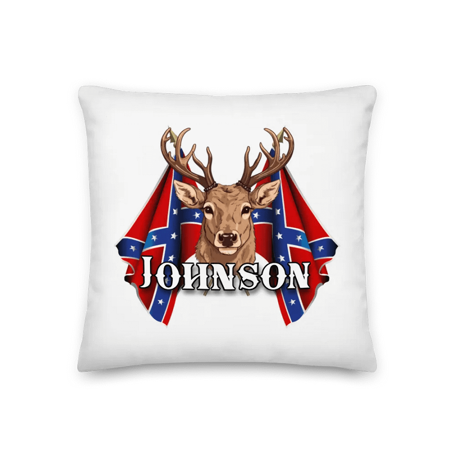 "Johnson" Last Name Rebel Redneck Deer - Pillow product image (1)