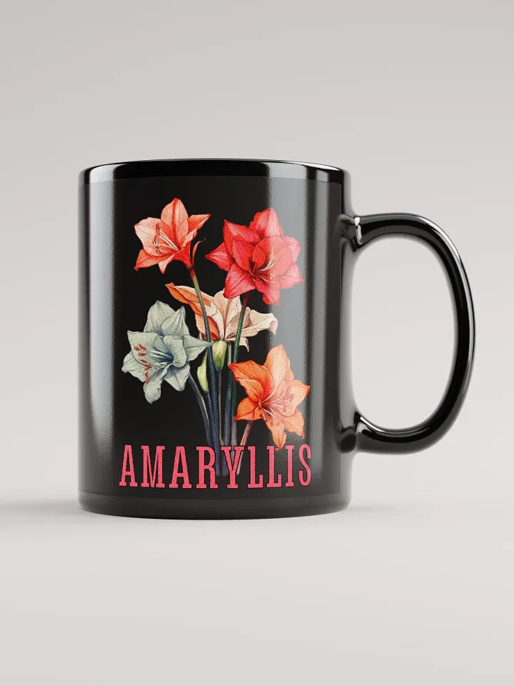 Floral Graphic | Black Coffee Mug | Amaryllis product image (2)