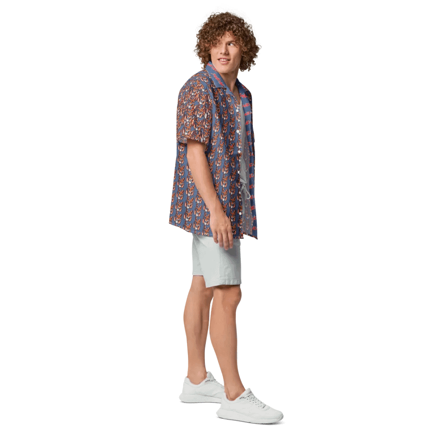 Mullet Fox All Over Print Hawaiian Tee - July 4th product image (3)
