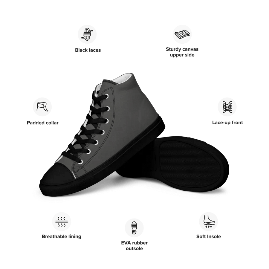 Ladies all black canvas high tops product image (4)