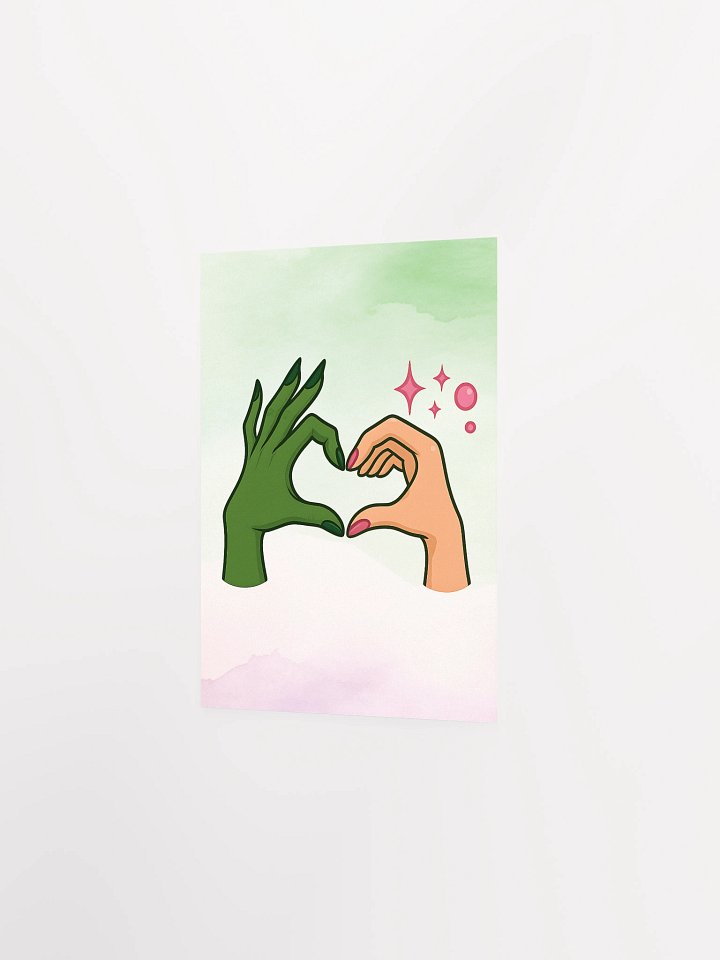 Wicked Friendship Poster – Elphaba & Glinda Heart Hands – Broadway Fan Art Print product image (18)