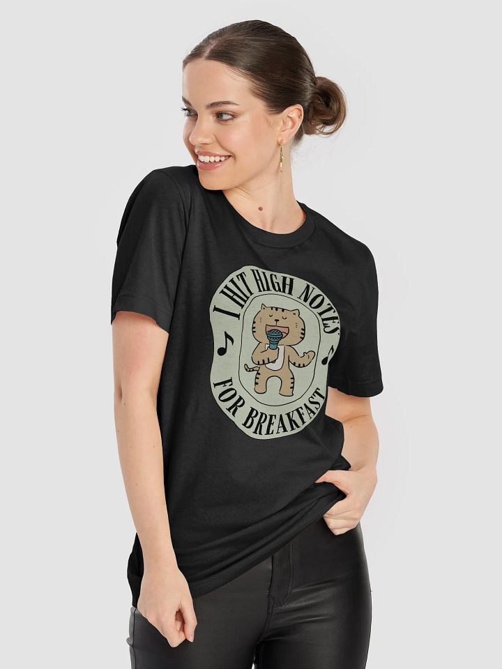 I Hit High Notes For Breakfast - Funny T-Shirt For Singers - Singing Cat product image (1)