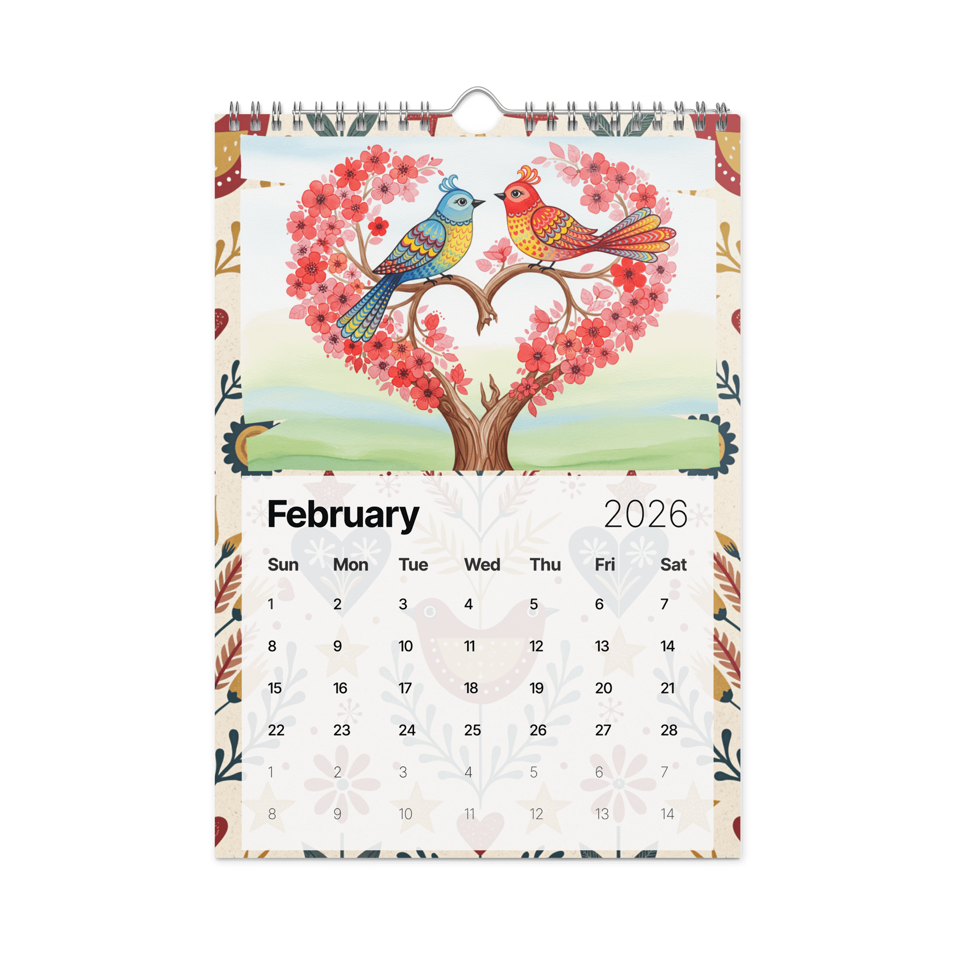 Folk Art Wall Calendar 2026 – A Year of Whimsical Traditions and Timeless Beauty product image (5)
