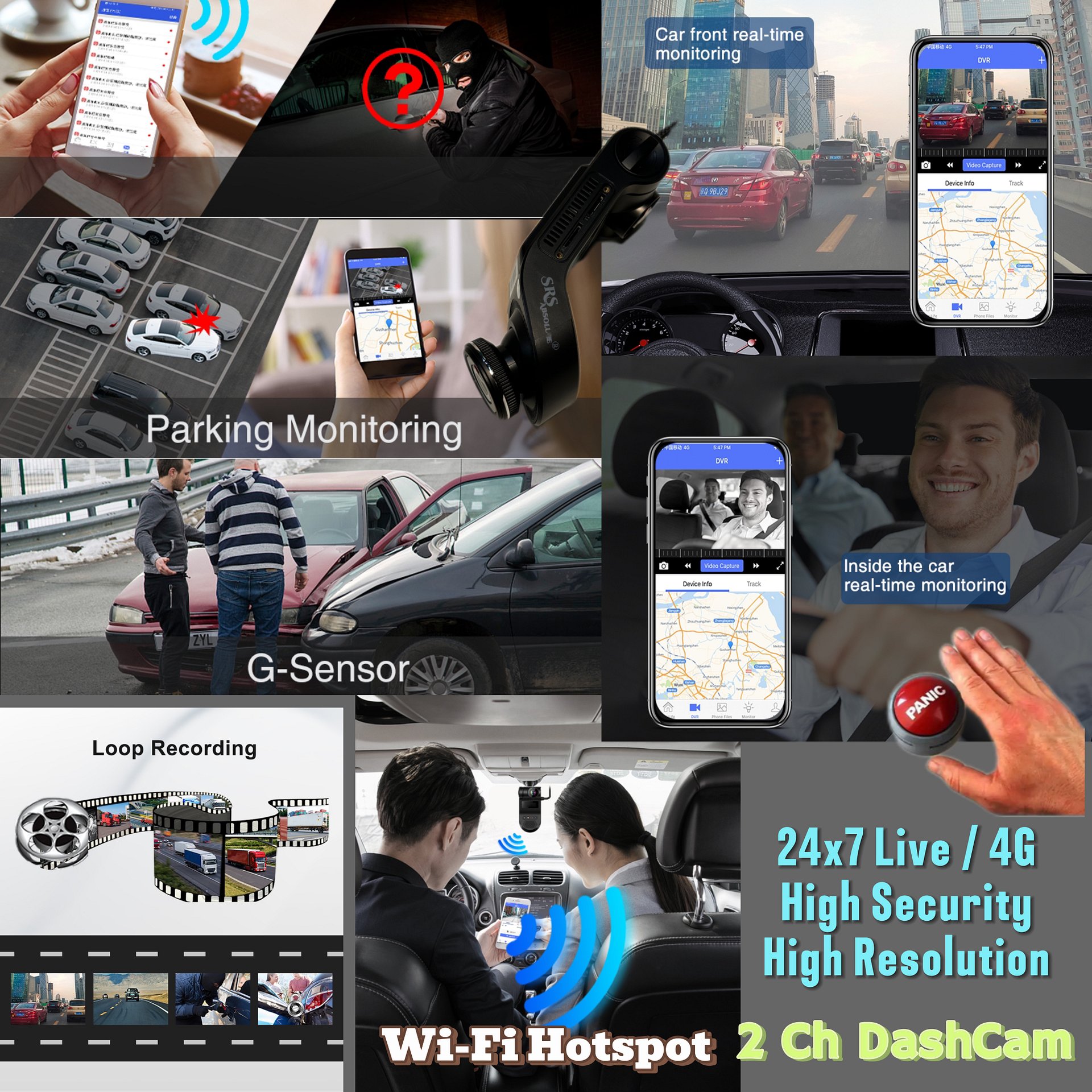 SRS ABSOLUTE 2K InfraRed 4G DashCam| 24x7 Remote Audio-Video Monitor| SOS | Voice Calling | GPS Tracking| Motion Sensor| G-Sensor| MicroSD Support| No-Display 2-in1 | Personal-Kid-Fleet-Industrial use product image (4)
