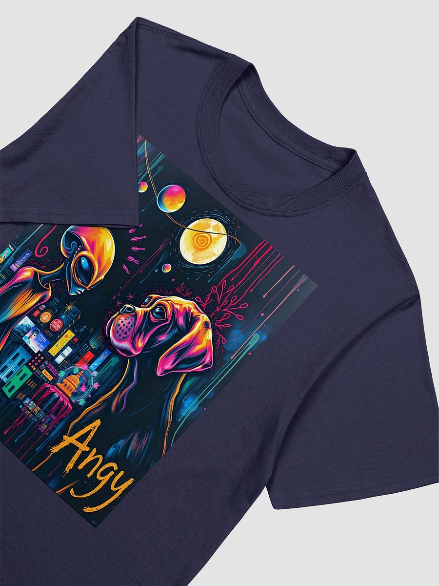 Psychedelic Alien and Dog Cityscape T-Shirt product image (3)