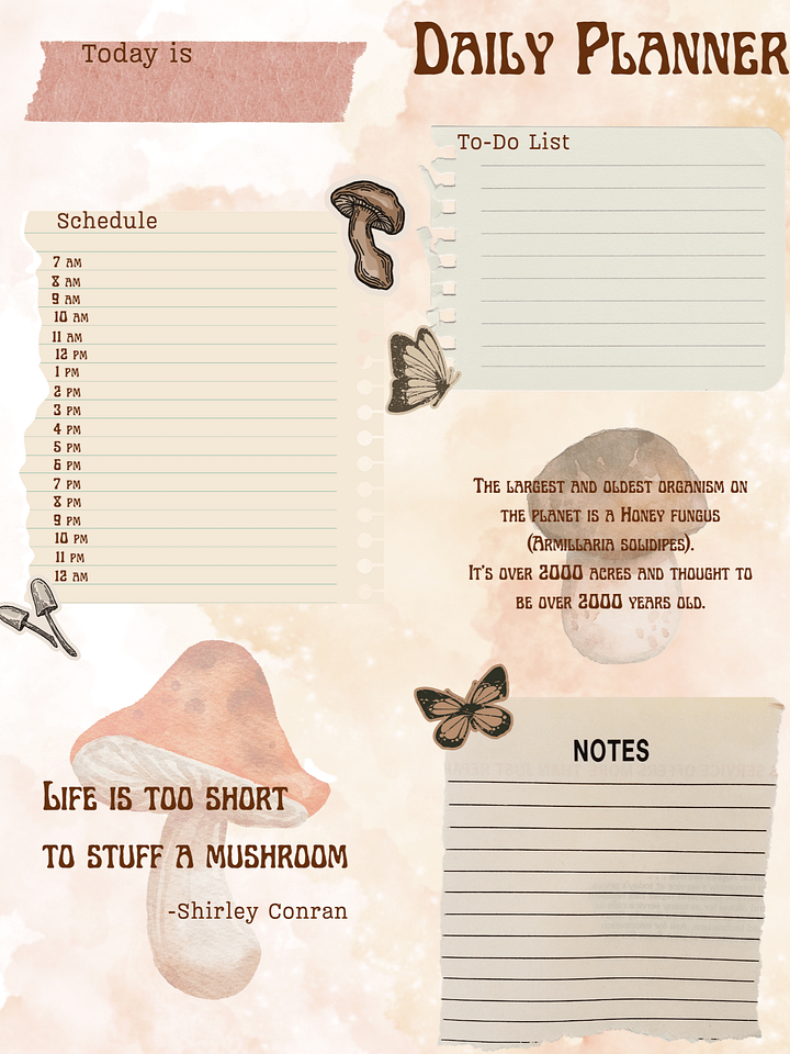 [LETTER] May Planner Design - Mushroom Scrapbook (Daily, Weekly, & Monthly) product image (1)