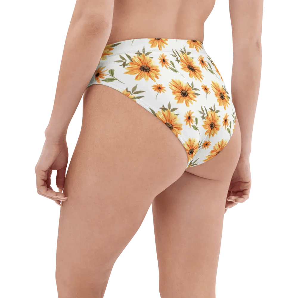 Watercolour Floral Pattern High Waisted Bikini Bottom - V1 product image (4)