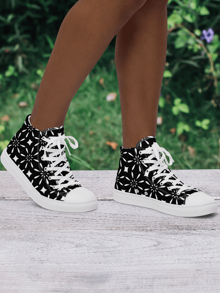 Black And White Symmetry Chic High Tops product image (2)
