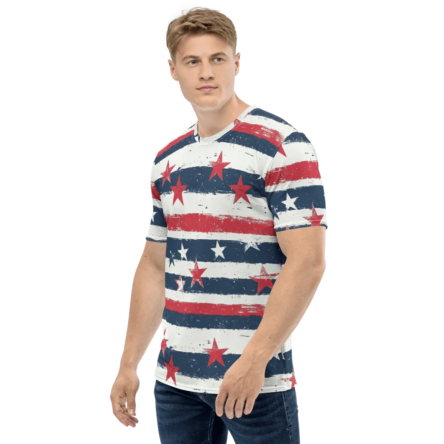 Geaux 31 (On Back) - Vintage Stars & Stripes Pattern Tee product image (3)
