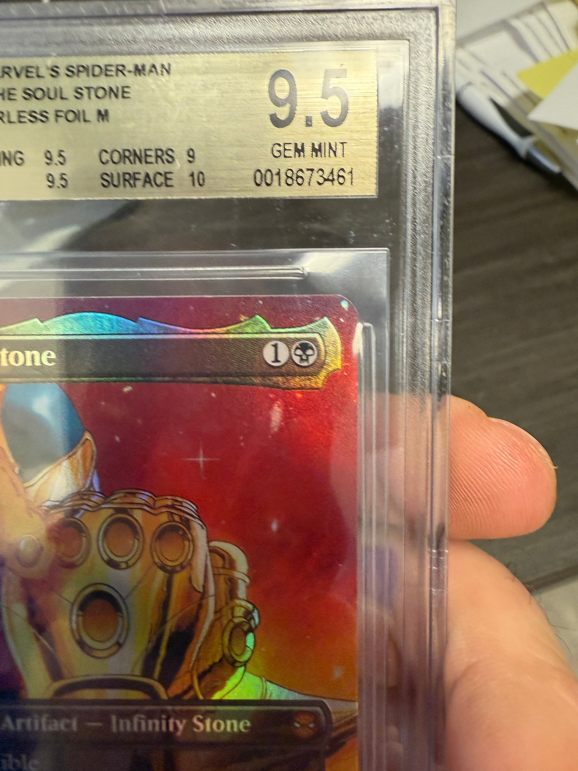 The Soul Stone (Borderless Foil) – Beckett 9.5 Gem Mint | 2025 Marvel’s Spider-Man MTG Crossover | Legendary Infinity Stone product image (5)
