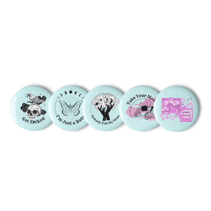 Pin Set of 5 (Blue Background) product image (1)