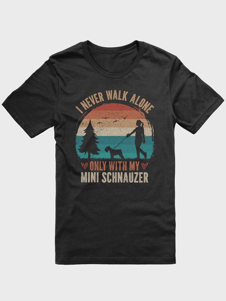 Miniature Schnauzer Dog Walking MOM Retro Vintage Sunset Silhouette Shirt product image (2)