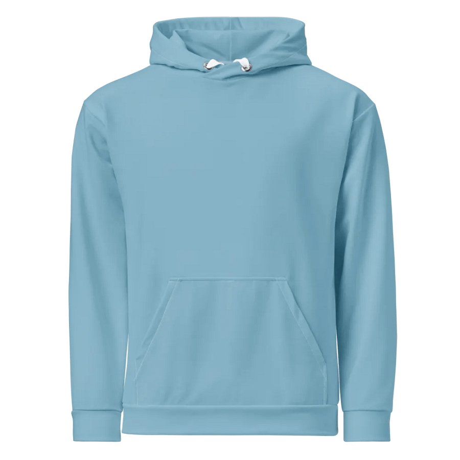 Plain Light Blue Soft Summer Unisex Recycled Polyester Heavyweight Premium Hoodie by Treasure Pie product image (8)