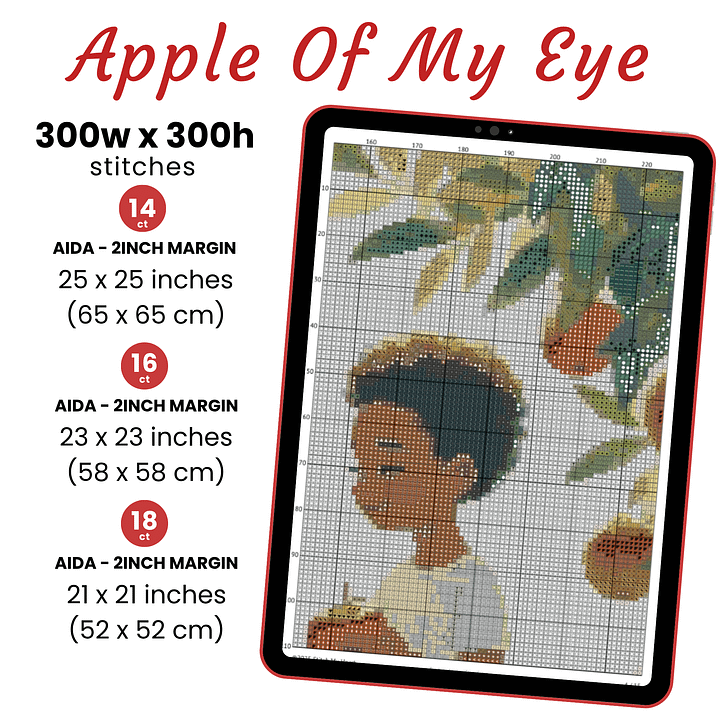 Apple Of My Eye Cross Stitch Pattern product image (2)