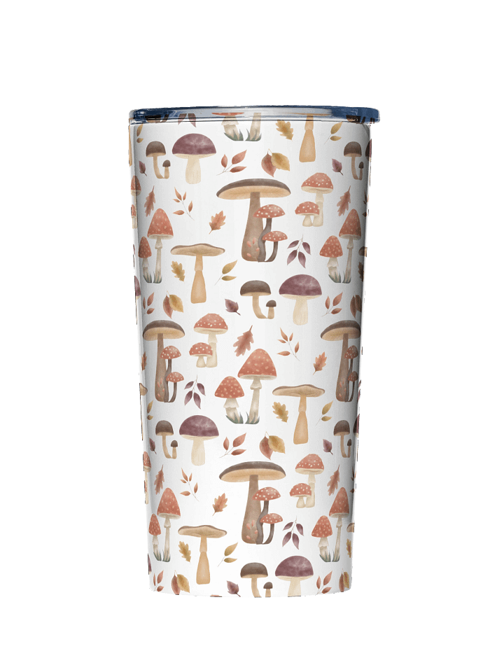 20oz stainless steel tumbler the mushroom haven. Autumn cottagecore mushroom design product image (2)