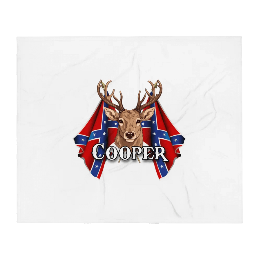 "Cooper" Last Name Rebel Redneck Deer - Throw Blanket product image (1)