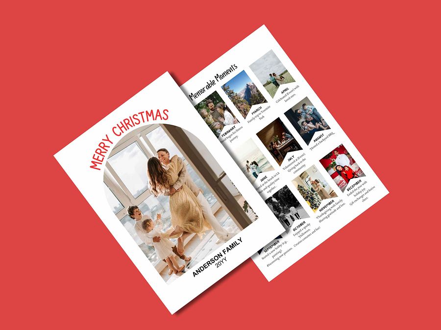 Year in Review Holiday Card Template – 12 Photo Custom Collage product image (6)