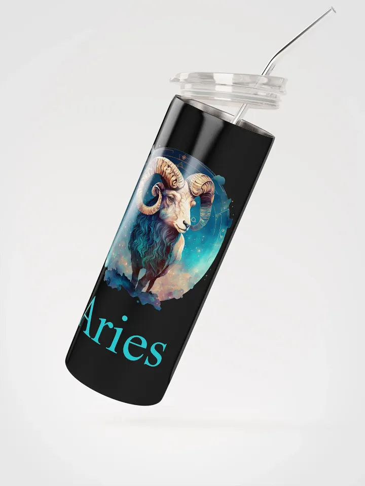 Vibrant Blue Aries Zodiac Stainless Steel Tumbler - Celestial Elegance! ♈ product image (2)
