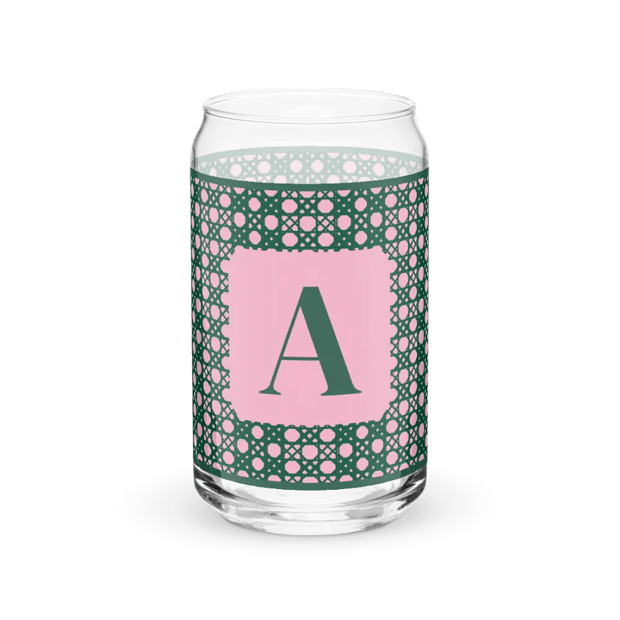Verdant Garden Monogram A Can-Shaped Glass product image (1)