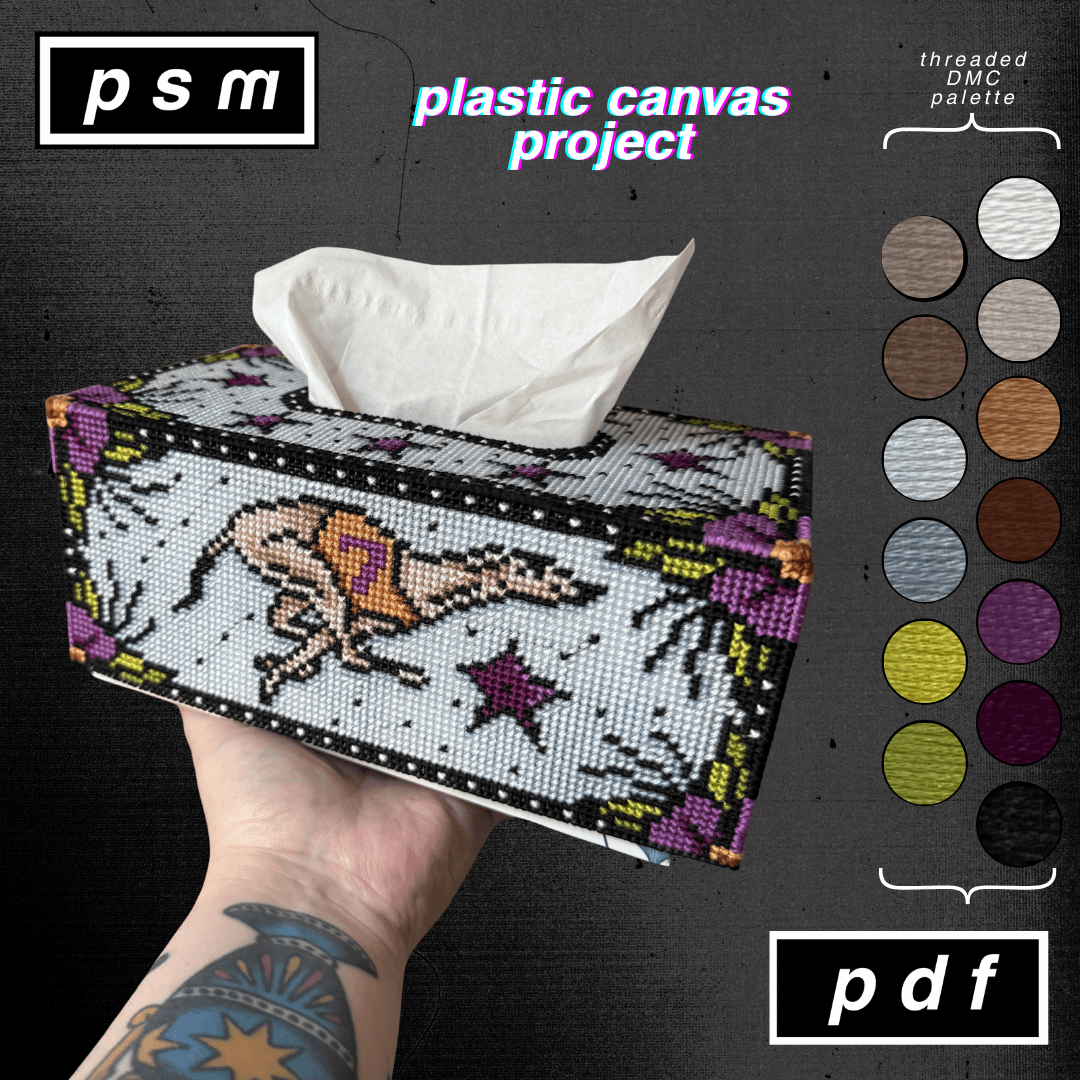 Lucky Dog Plastic Canvas Tissue Box Cover Pattern product image (1)