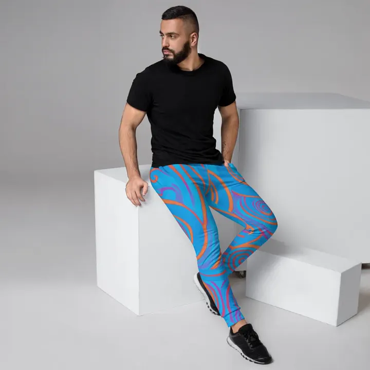 Funky Blue Dreams Liquid Tie-Dye Men's Joggers product image (2)