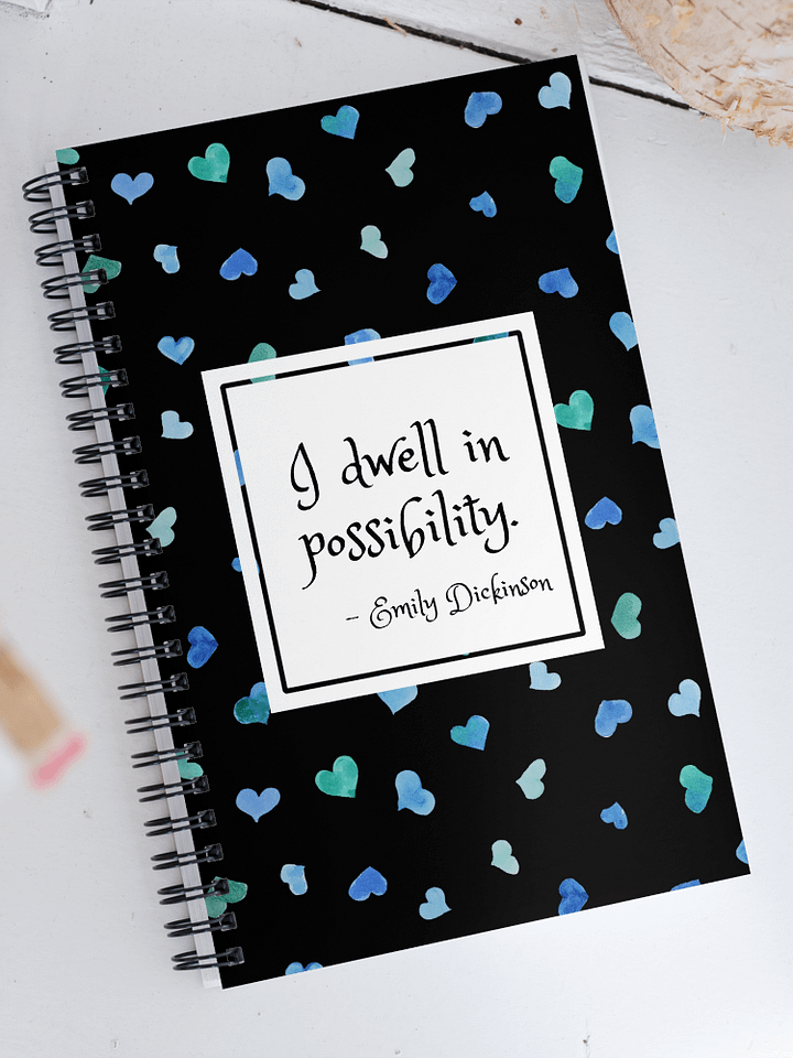 I Dwell in Possibility Quote on Hearts Notebook product image (1)