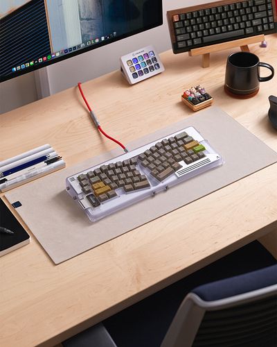 Here’s what’s on my desk today.

I am really trying to use an ergo layout and I’m starting to feel more and more comfortable ...