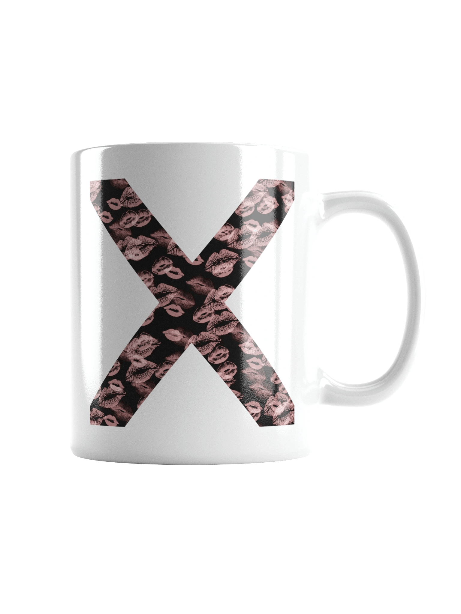 Black X Pink Lipstick Kisses | Glossy White Mug product image (2)