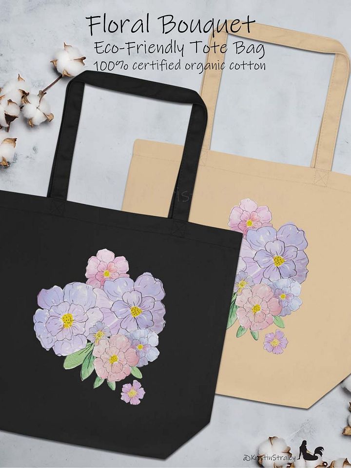 Gingham Blossoms - Lavender Watercolor Floral Bouquet Art Print product image (1)