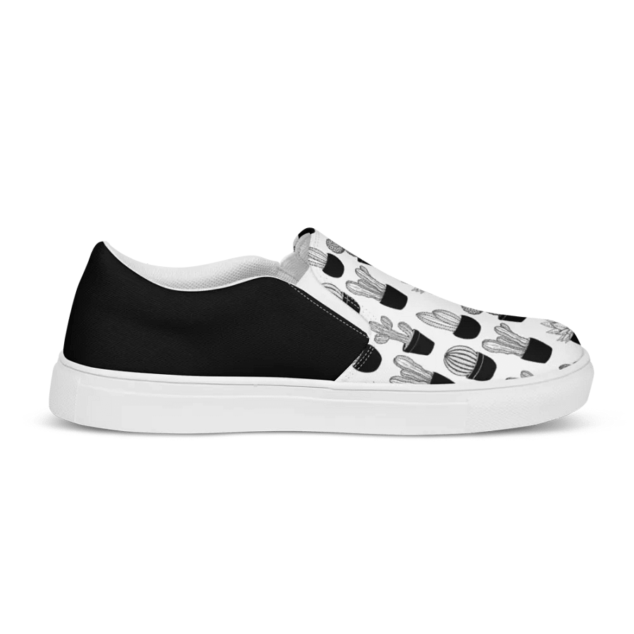 Line Art Cacti Pattern Men's Slip-On Canvas Shoes product image (11)