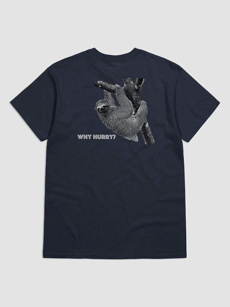 Lunch Therapy Logo Front - Sloth Why Hurry? on Back - Unisex Jersey Short Sleeve Tee product image (26)