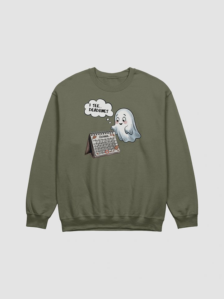 Cute Kawaii Ghost Halloween Sweatshirt for Office Workers and True Crime Lovers product image (14)