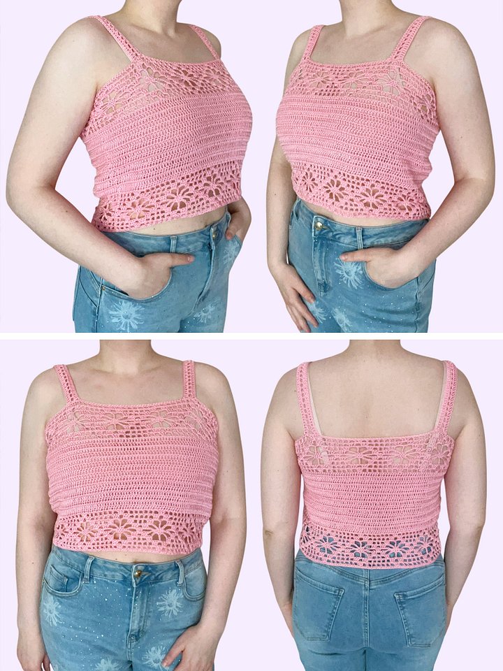 Crochet Pattern: Floral Diamond Tank Top, Made to Measure product image (2)