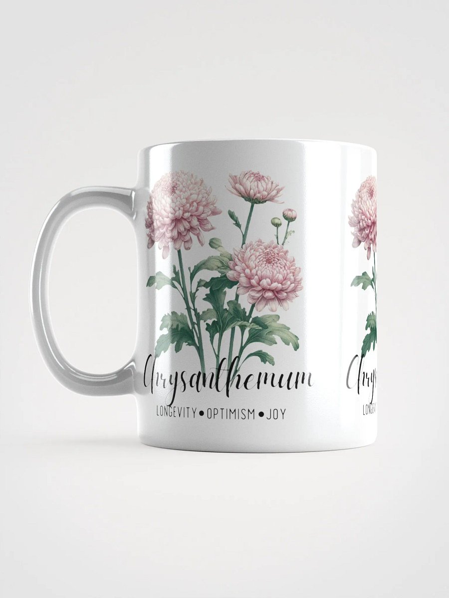 Chrysanthemum Ceramic White Mug: Longevity, Optimism, Joy November Birth Month Flower product image (8)